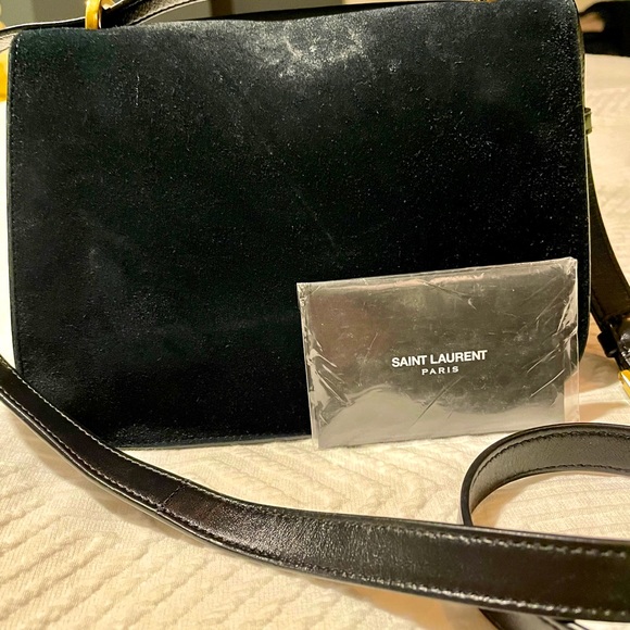 SAINT LAURENT BLACK SUEDE HANDBAG - Picture 3 of 3